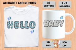 Blue Baby Shower Alphabet Clipart PNG 300 DPI Product Image 6
