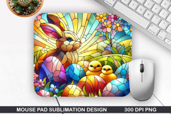 Bunny Mouse Pad Sublimation, Easter Mouse Pad PNG Product Image 1