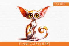 Funny Cat Clipart, Funny Cats Sublimation Product Image 1