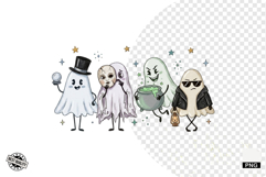 Cartoonish Halloween Ghosts PNG Product Image 1