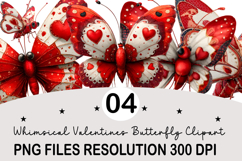 Whimsical Valentines Butterfly Clipart Valentine's Png Product Image 1