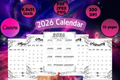 2026 editable calendar templates with frame Product Image 1