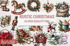 Rustic Christmas bundle 26 PNG Sublimation Wooden Product Image 1