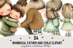 Whimsical Father Child PNG Clipart Watercolor Clipart png Product Image 1