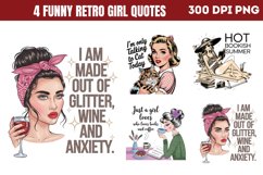 Funny Retro Girl sublimation PNG Product Image 1