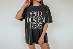 Black Comfort Colors 1717 T-shirt Mockups, Real Model Mock Product Image 1