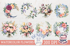 Spring Flowers Clipart Sublimation Bundle 57 PNG Bouquet Product Image 6