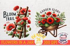 Poppy Flowers Clipart Sublimation Bundle 26 PNG Spring Product Image 5