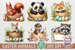 Easter Animals with board bundle Spring Design 27 PNG files Product Image 5