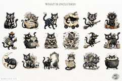 Halloween Black Cat Clipart Product Image 4
