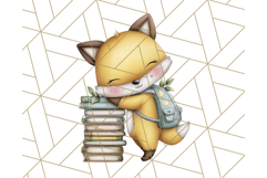 Cute Back to School Animals PNG Clipart with Books &amp; Bags Product Image 4