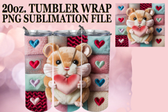 Sweet vibes 20oz tumbler wrap, Valenines Animals Product Image 1