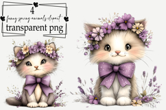 Whimsical Funny Spring Animals Clipart Watercolor PNG Product Image 1