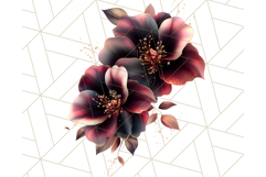 Gothic Floral PNG, Dark Aesthetic Flowers Clipart Print Product Image 4