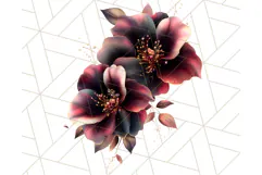Gothic Floral PNG, Dark Aesthetic Flowers Clipart Print Product Image 4