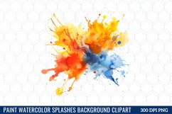 Watercolor Splashes Background Clipart Product Image 1