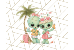 Alien Vacation Clipart PNG, Cute Summer Galaxy Art Clip Art Product Image 4