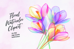 Watercolor floral clipart sublimation Product Image 1