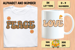 Retro Groovy Alphabert PNG 70s Numbers &amp; Letters 300 DPI Product Image 6