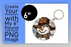 Snowman 3D Stained Glass Keychan PNG Product Image 1