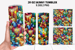 Christmas Skinny Tumbler 20oz Wrap Design, Christmas Tumbler Product Image 1