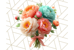 Pastel Flower Bouquet PNG Clipart, Elegant Floral Art Product Image 4