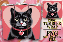 Sweet Inspirations 20oz tumbler wrap, Valentines Cat Product Image 1