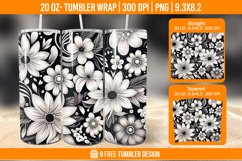 Flowers Tumbler Wrap Designs, Sublimation Wrap Product Image 1