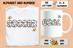 Watercolor Soccer Alphabert Numbers PNG Clipart 300DPI Product Image 2