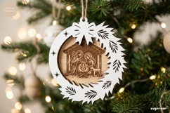 Nativity Ornament Engraving SVG Bundle | Christmas | SVG Product Image 6