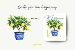 Mediterranean Lemon Watercolor Clipart Product Image 6