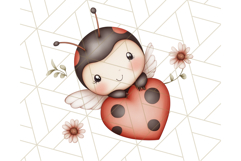 Cute Ladybug Clipart PNG, Pastel Whimsical Bug Illustrations Product Image 4