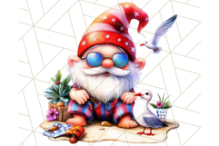 Cute Beach Gnome PNG, Summer Gnome Clipart, Digital Art Product Image 4