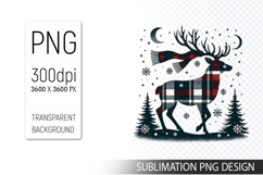 Cute Christmas Reindeer , Animal Sublimation Clipart PNG Product Image 1