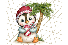 Christmas Penguins The Beach Clipart PNG, Tropical Holiday Product Image 4