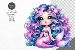 Mermaid clipart, Fantasy clipart, Nursery clipart Product Image 1