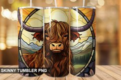 Stained Glass Highland Cow PNG Tumbler Design Product Image 1