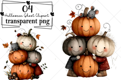 Halloween Ghost Clipart Watercolor PNG Product Image 1