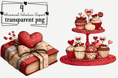 Whimsical Valentine Clipart Watercolor PNG Product Image 1