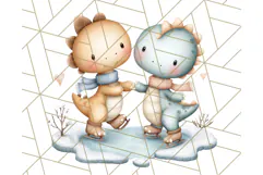Christmas Dinosaur Party Png, Dino Clipart PNG Product Image 4