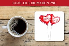 valentine square coaster - xoxo balloons Product Image 1