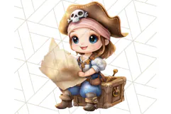 Cartoon Pirate Kids and Animals PNG Clipart for Fun Designs Product Image 4