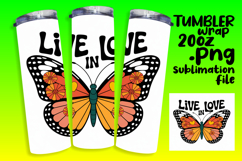 VIVID 20oz Tumbler PNG Template , Butterfly Product Image 1