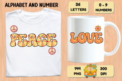 Retro Groovy Alphabert PNG 70s Numbers &amp; Letters 300 DPI Product Image 6