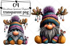 Blue Christmas Gnomes Clipart Watercolor PNG Product Image 1
