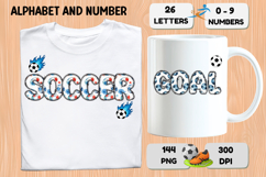 Watercolor Soccer Alphabert Numbers PNG Clipart 300DPI Product Image 2