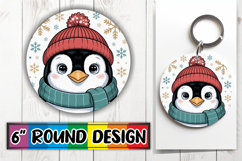 Sweet Sublimation Circle Keychain, Cute Christmas Product Image 1