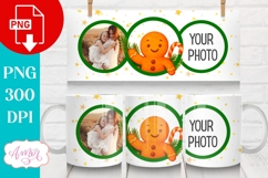 Christmas photo mug wrap PNG, Christmas gingerbread man png Product Image 2