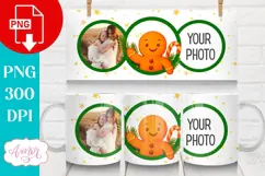Christmas photo mug wrap PNG, Christmas gingerbread man png Product Image 2