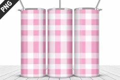 Pink Plaid Tumbler Design | Valentine's Day Tumbler Wrap Product Image 3